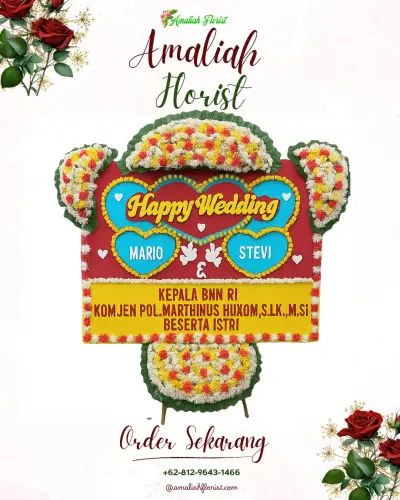 Karangan Papan Bunga Pernikahan di Cibolang Kaler